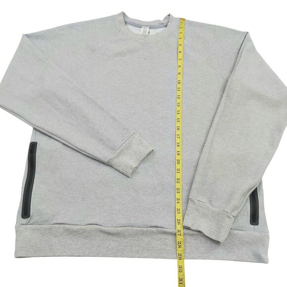 Alo Yoga Impel Sweatshirt Mens XL Gray Waffle-Textured Crew Neck Athletic - Picture 11 of 12